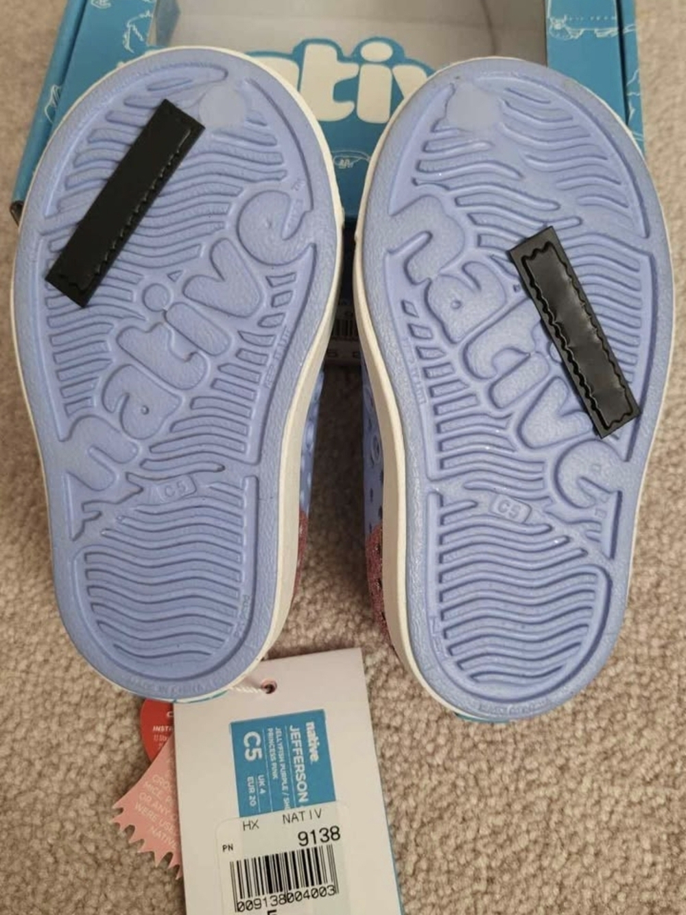 Native Jefferson Kids Slip-On Shoes in Pink Glitter - Picture 3 of 3